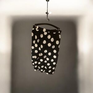 Tabitha Brown Black and White Polka Dot A-Line Skirt
